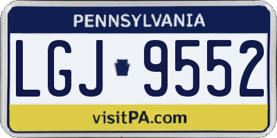 PA license plate LGJ9552
