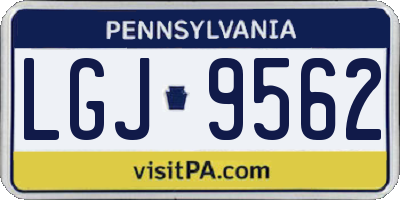 PA license plate LGJ9562