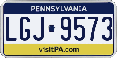 PA license plate LGJ9573