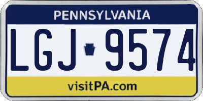 PA license plate LGJ9574