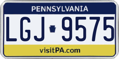 PA license plate LGJ9575