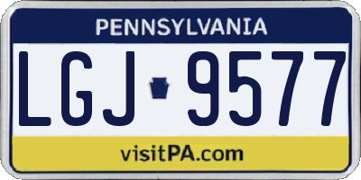 PA license plate LGJ9577