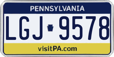 PA license plate LGJ9578