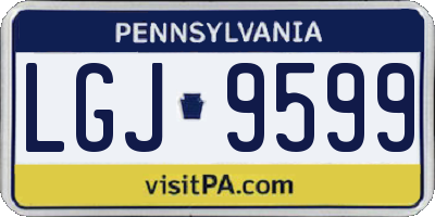 PA license plate LGJ9599