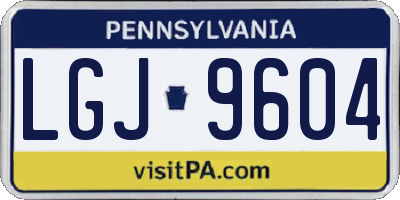 PA license plate LGJ9604