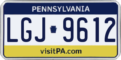 PA license plate LGJ9612