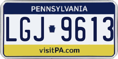 PA license plate LGJ9613