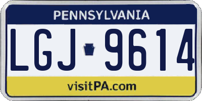 PA license plate LGJ9614