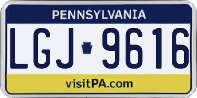 PA license plate LGJ9616