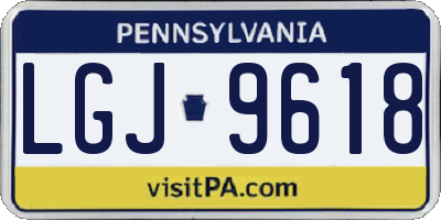 PA license plate LGJ9618