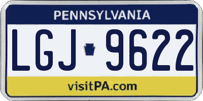 PA license plate LGJ9622