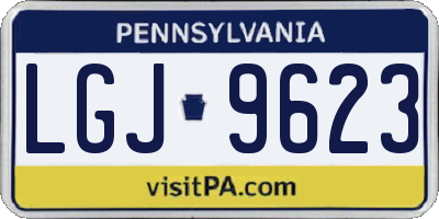 PA license plate LGJ9623