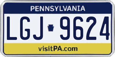 PA license plate LGJ9624