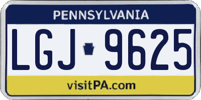 PA license plate LGJ9625