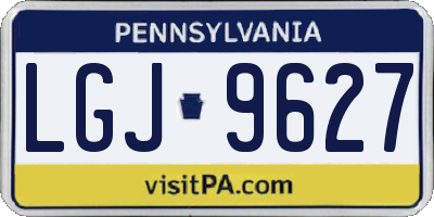 PA license plate LGJ9627