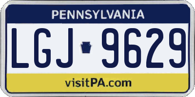 PA license plate LGJ9629