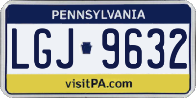 PA license plate LGJ9632