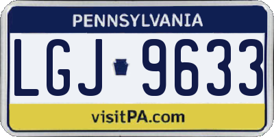 PA license plate LGJ9633