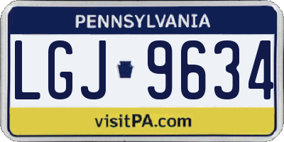 PA license plate LGJ9634