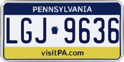PA license plate LGJ9636