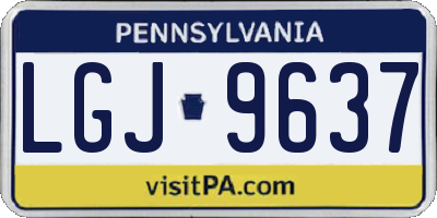 PA license plate LGJ9637