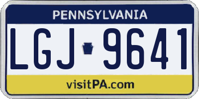 PA license plate LGJ9641