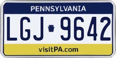 PA license plate LGJ9642