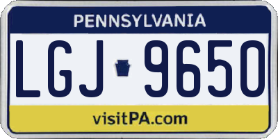 PA license plate LGJ9650