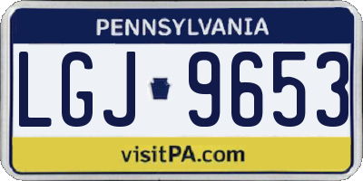 PA license plate LGJ9653