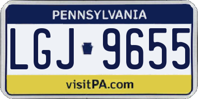 PA license plate LGJ9655