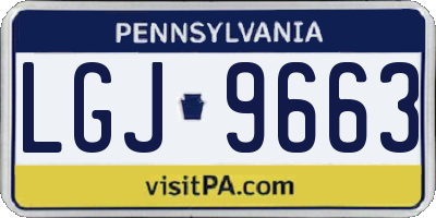 PA license plate LGJ9663