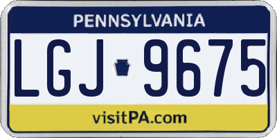 PA license plate LGJ9675