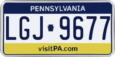 PA license plate LGJ9677