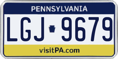 PA license plate LGJ9679