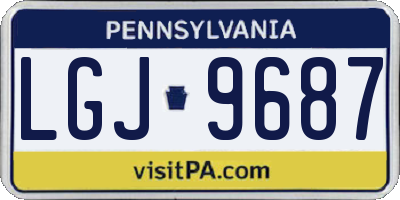 PA license plate LGJ9687