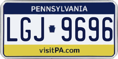 PA license plate LGJ9696