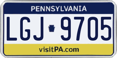 PA license plate LGJ9705