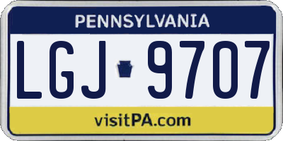 PA license plate LGJ9707