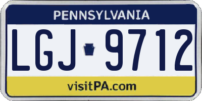 PA license plate LGJ9712