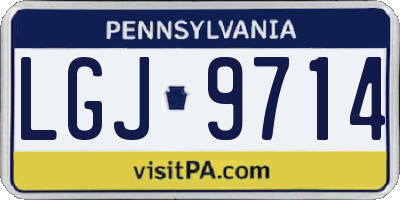 PA license plate LGJ9714