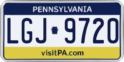 PA license plate LGJ9720