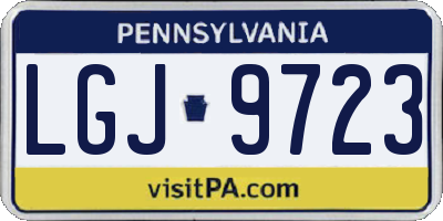 PA license plate LGJ9723