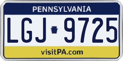 PA license plate LGJ9725