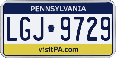 PA license plate LGJ9729