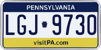 PA license plate LGJ9730