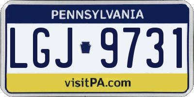 PA license plate LGJ9731