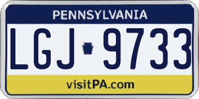PA license plate LGJ9733
