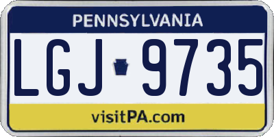 PA license plate LGJ9735