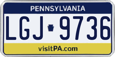 PA license plate LGJ9736