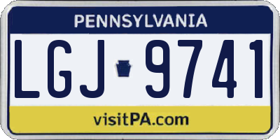 PA license plate LGJ9741